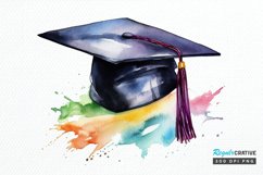 Watercolor Graduate Flower PNG Clipart Product Image 1