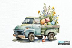 Watercolor Easter Truck PNG Clipart Product Image 1