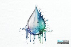 Watercolor Water Droplet PNG Clipart Product Image 1