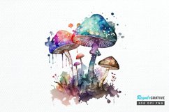 Watercolor Magic Mushrooms PNG Clipart Product Image 1