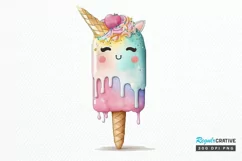 Watercolor Cute Ice Cream PNG Clipart Product Image 1