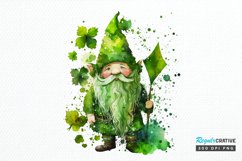 Watercolor St. Patricks Happy Green Gnome PNG Clipart Product Image 1