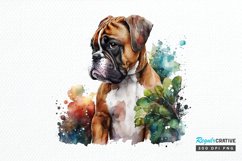 Watercolor Cute Boxer PNG Clipart Product Image 1