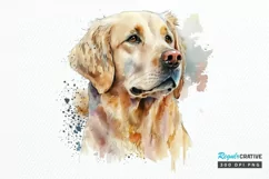 Watercolor Golden Retriever PNG Clipart Product Image 1