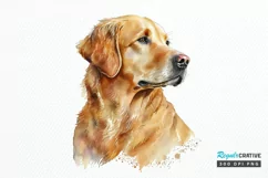 Watercolor Golden Dog PNG Clipart Product Image 1