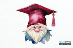 Watercolor Gnome Graduate PNG Clipart Product Image 1