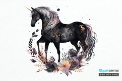 Watercolor Night Unicorn PNG Clipart Product Image 1