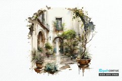 Watercolor Courtyard PNG Clipart Product Image 1