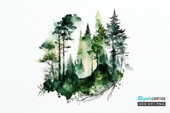Watercolor Forest PNG Clipart Product Image 1