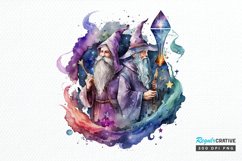 Watercolor Celestial Wizards PNG Clipart Product Image 1