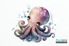 Watercolor Cute Octopus PNG Clipart Product Image 1