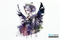 Watercolor Gothic Fairie PNG Clipart Product Image 1