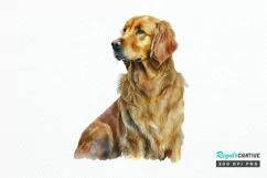 Watercolor Golden Dog PNG Clipart Product Image 1