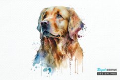 Watercolor Golden Retriever PNG Clipart Product Image 1