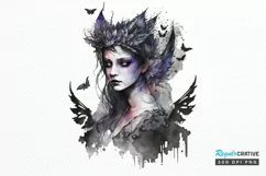 Watercolor Gothic Fairie PNG Clipart Product Image 1