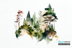 Watercolor Forest PNG Clipart Product Image 1