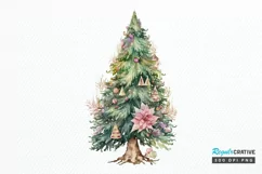 Watercolor Fairy Christmas Trees PNG Clipart Product Image 1
