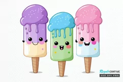 Watercolor Cute Ice Cream PNG Clipart Product Image 1