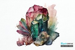 Watercolor Raw Tourmaline Crystal PNG Clipart Product Image 1