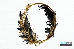 Watercolor Black and Gold Antique PNG Clipart Product Image 1