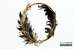 Watercolor Black and Gold Antique PNG Clipart Product Image 1