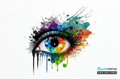 Watercolor Colorful Eye Paint PNG Clipart Product Image 1