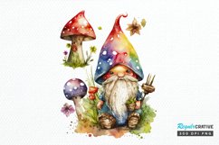 Watercolor Mushrooms Gnome PNG Clipart Product Image 1