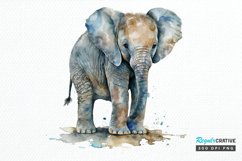 Watercolor Baby Elephant PNG Clipart Product Image 1