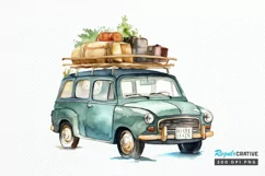 Watercolor Travel Car PNG Clipart Product Image 1