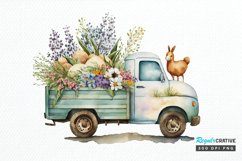 Watercolor Easter Truck PNG Clipart Product Image 1
