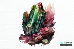 Watercolor Raw Tourmaline Crystal PNG Clipart Product Image 1