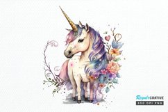 Watercolor Magical Unicorn PNG Clipart Product Image 1