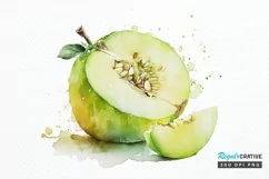 Watercolor Honeydew PNG Clipart Product Image 1