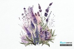 Watercolor Lavender Garden PNG Clipart Product Image 1