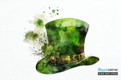 Watercolor Green Hat St.Patrick&#039;s Day PNG Clipart Product Image 1