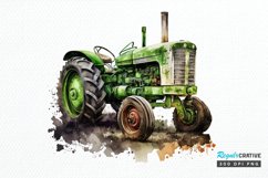 Watercolor Old Tractor PNG Clipart Product Image 1