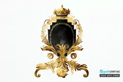 Watercolor Black and Gold Antique PNG Clipart Product Image 1
