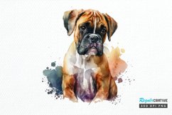 Watercolor Cute Boxer PNG Clipart Product Image 1