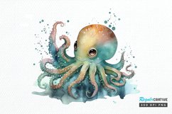 Watercolor Cute Octopus PNG Clipart Product Image 1