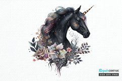 Watercolor Night Unicorn PNG Clipart Product Image 1