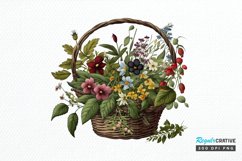 Basket of Wildflowers PNG Clipart Product Image 1