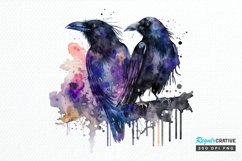 Watercolor Gothic Ravens PNG Clipart Product Image 1