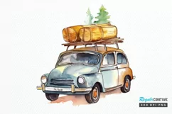 Watercolor Travel Car PNG Clipart Product Image 1