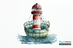 Watercolor Nautical Buoy PNG Clipart Product Image 1