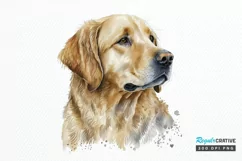 Watercolor Golden Dog PNG Clipart Product Image 1