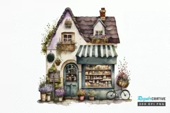 Watercolor Whimsical Village Shop PNG Clipart Product Image 1