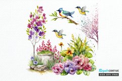 Watercolor Spring Garden PNG Clipart Product Image 1