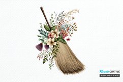 Watercolor Floral Brooms PNG Clipart Product Image 1