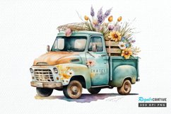Watercolor Easter Truck PNG Clipart Product Image 1