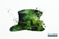 Watercolor Green Hat St.Patrick&#039;s Day PNG Clipart Product Image 1